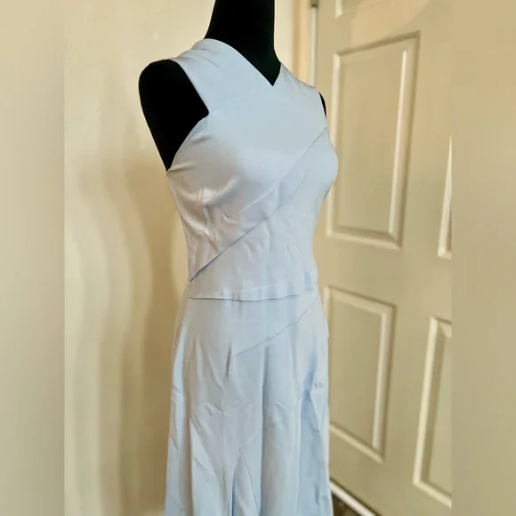 REISS Paige Baby Blue Wedding Guest Dress - Picture 4 of 8